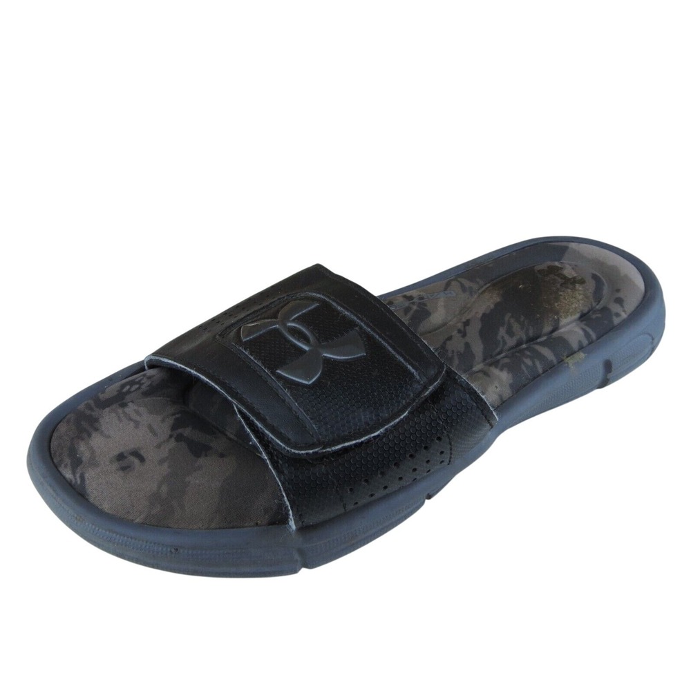 Under‎ Armour Shoes Sz 3 Slide Boys Youth Black Synthetic Hook & Loop Medium